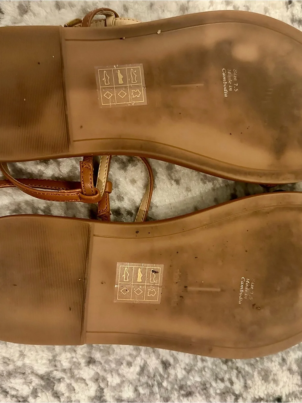 Dolce Vita Tan Leather Minimalist T-Strap Sandals